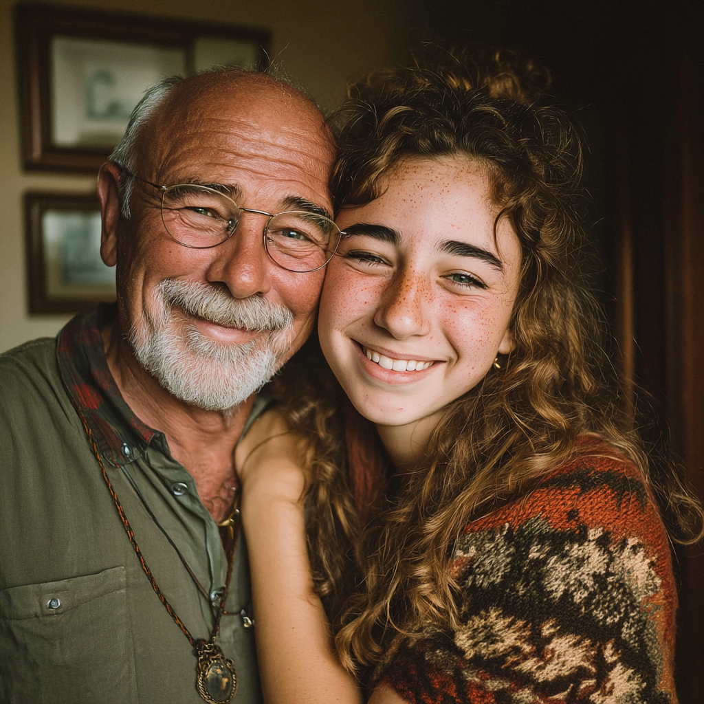 A happy grandfather and granddaughter | Source: No source