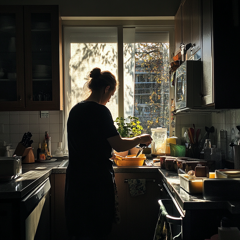 A woman cleaning a kitchen | Source: No source