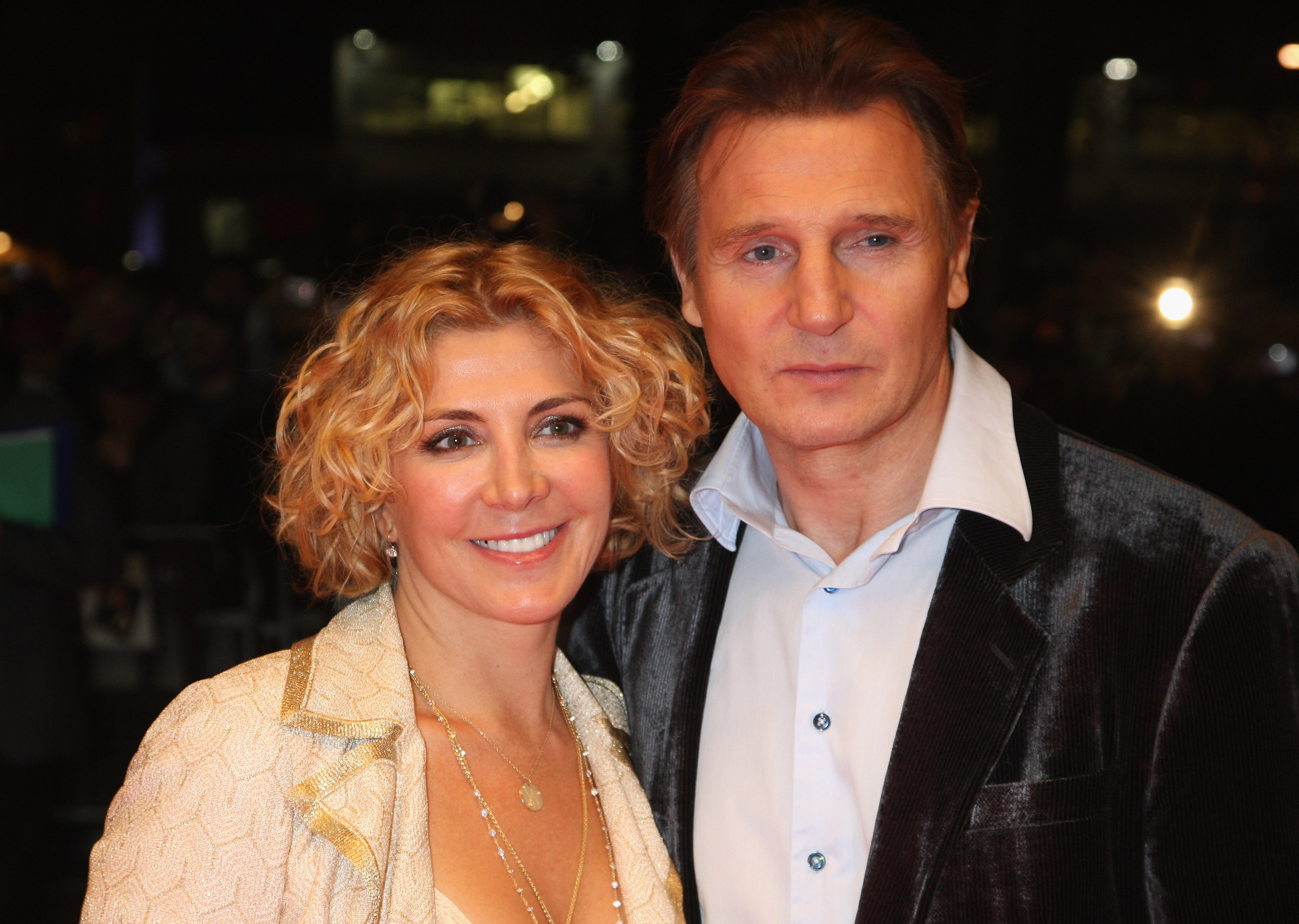 Liam Neeson and Natasha Richardson arrive at the BFI 52 London Film Festival: 'The Other Man' Premiere at the Odeon West End on October 17, 2008 in London, England. | Source: Getty Images