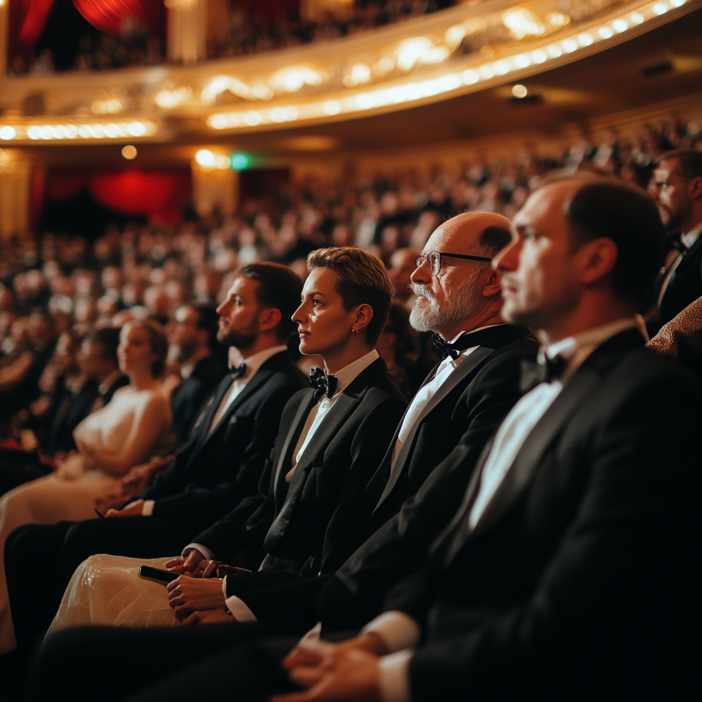 Crowd gathered at a company evening event | Source: No source