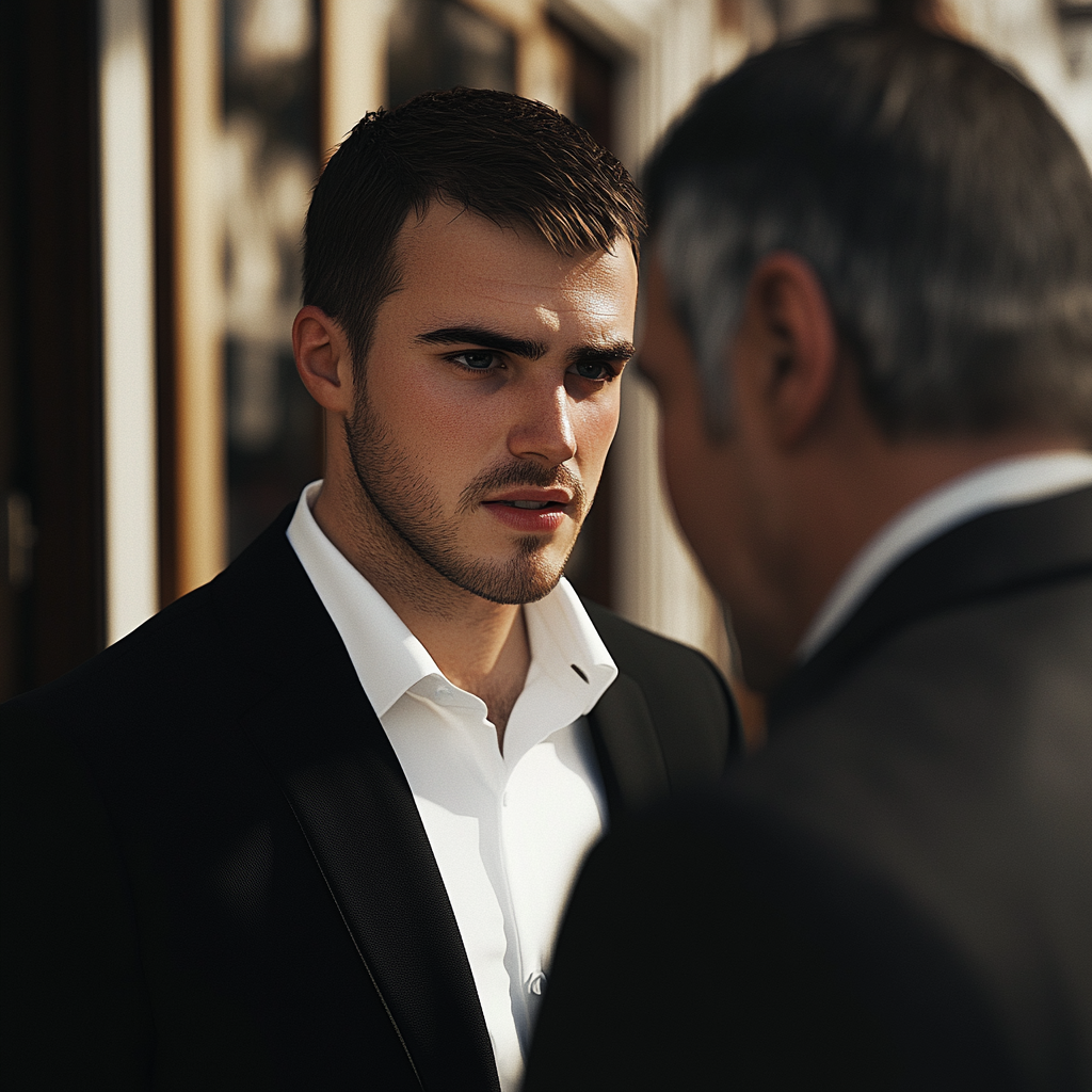 A man talking to his father | Source: no source