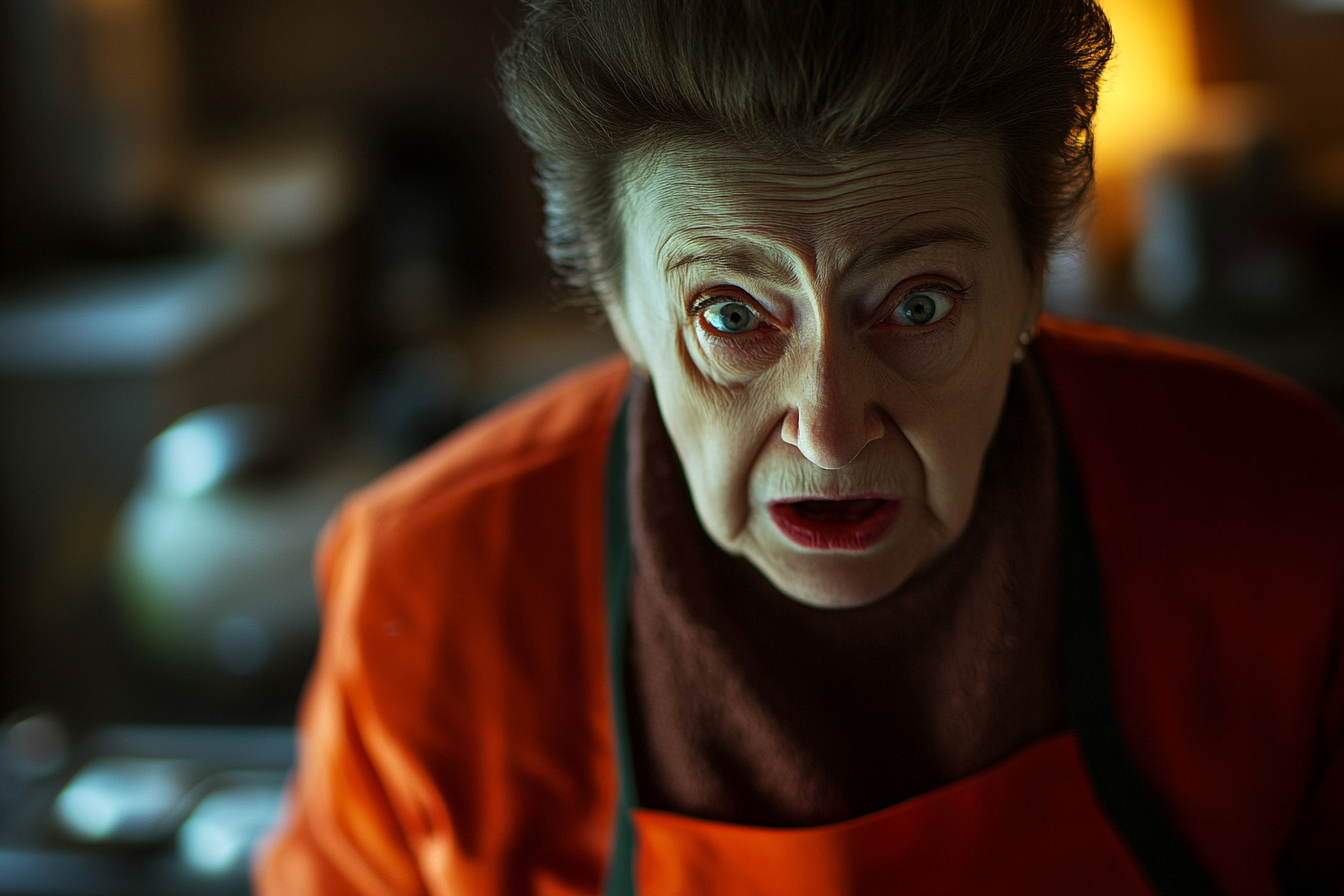 A shocked woman standing in a kitchen | Source: No source