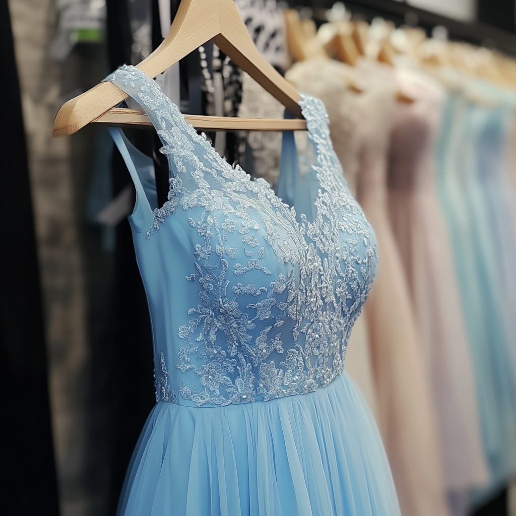 A blue dress in a store | Source: no source