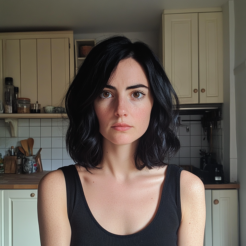 A woman standing in a kitchen | Source: No source