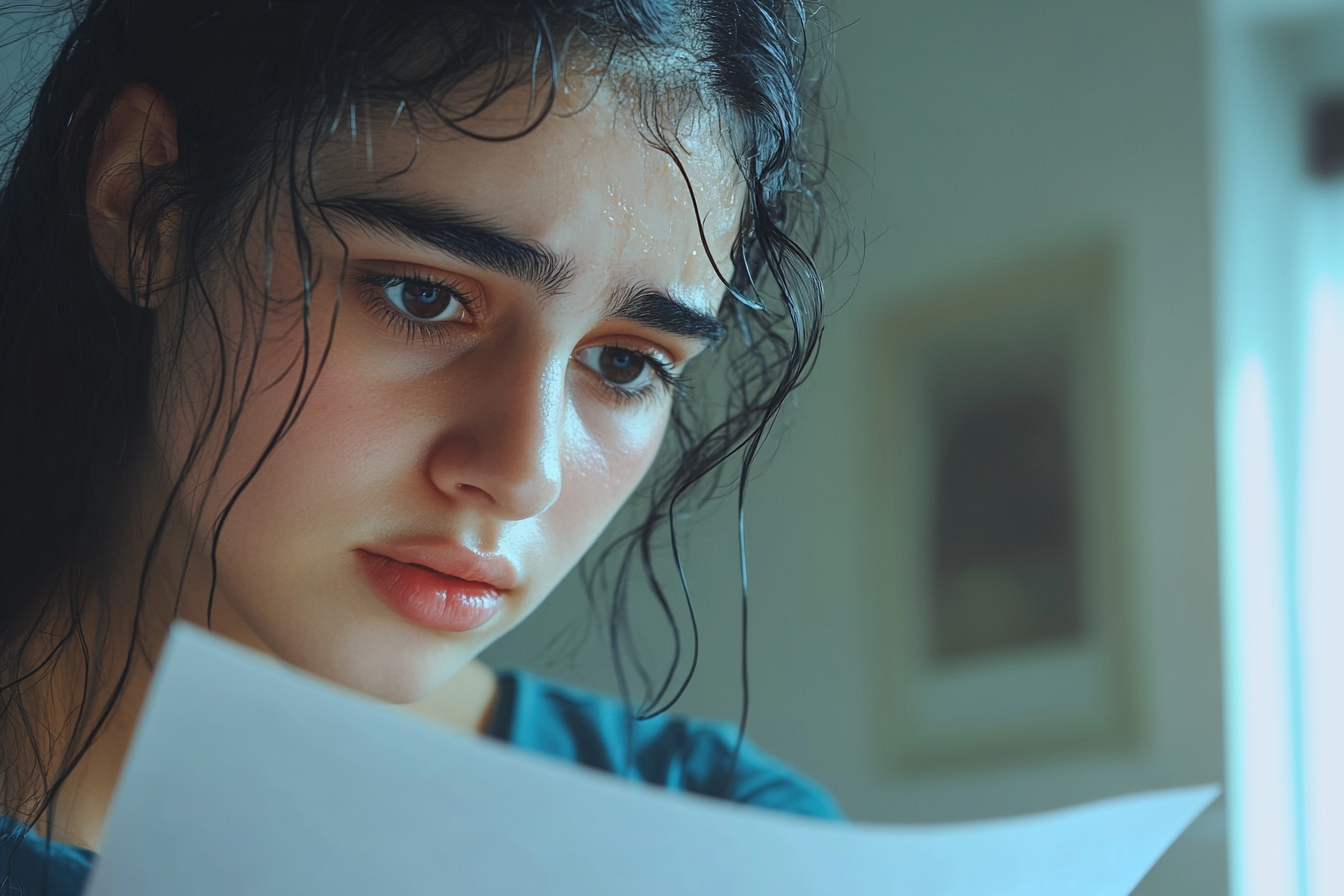A woman reading a letter | Source: No source