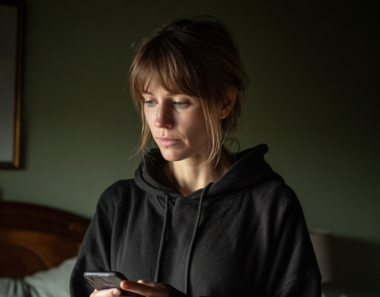 A woman holding her cellphone | Source: no source