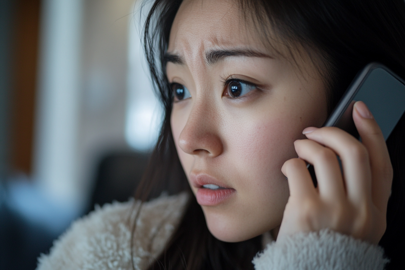 A concerned woman speaking on her cell phone | Source: No source