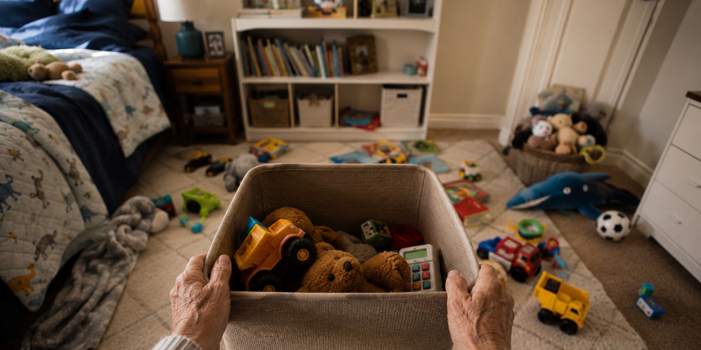 A grandmother cleaning grandson's room | Source: No source