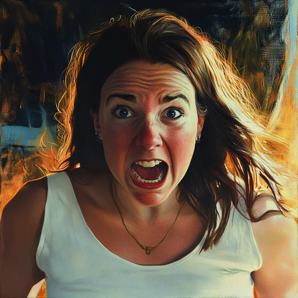 A stunned and furious woman | Source: No source