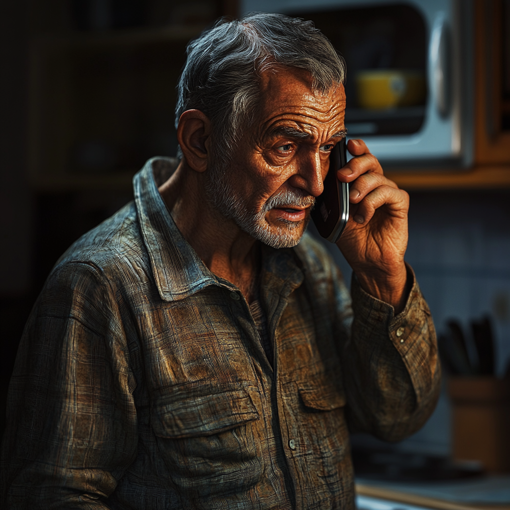 An older man talking on the phone | Source: no source