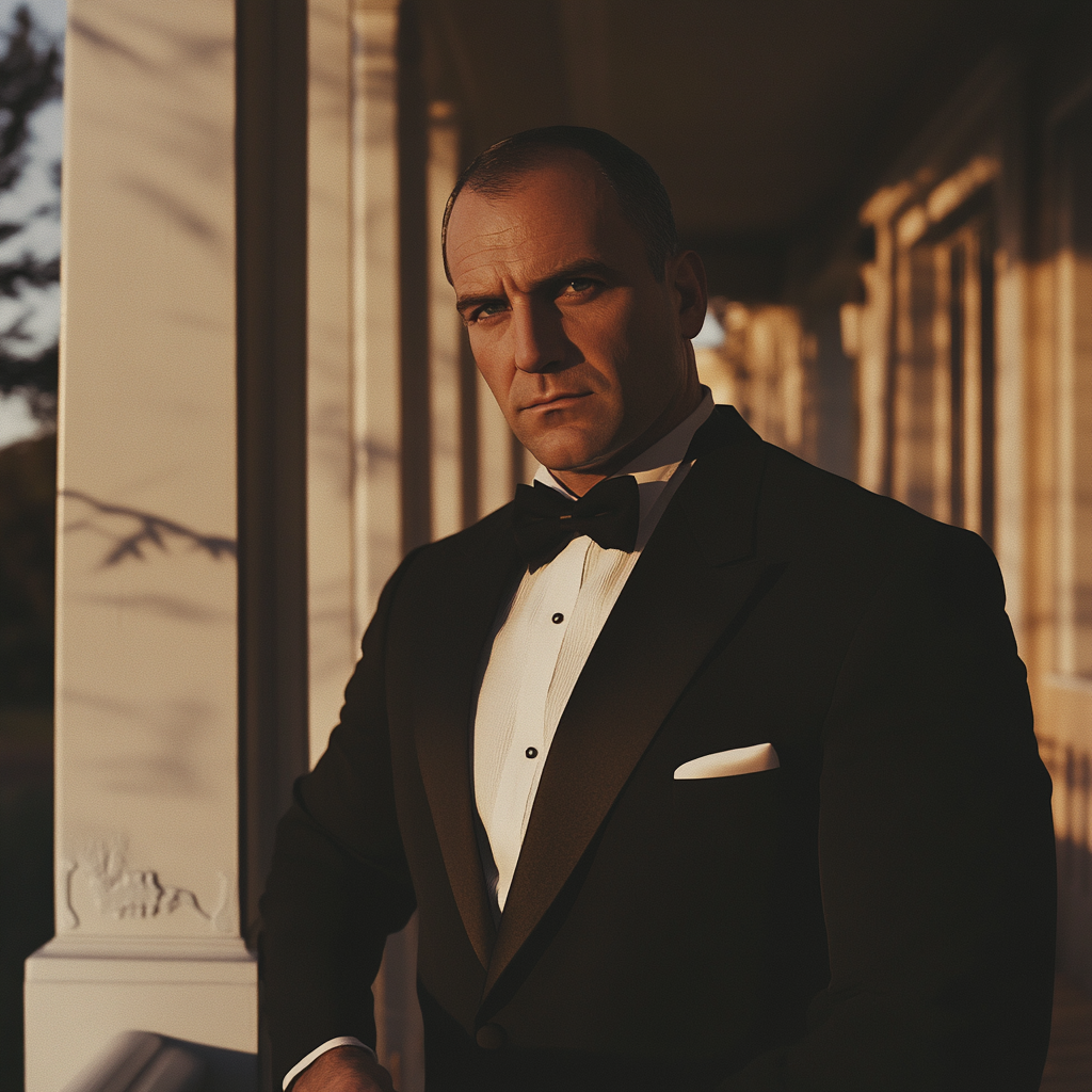 A government agent on a porch | Source: no source
