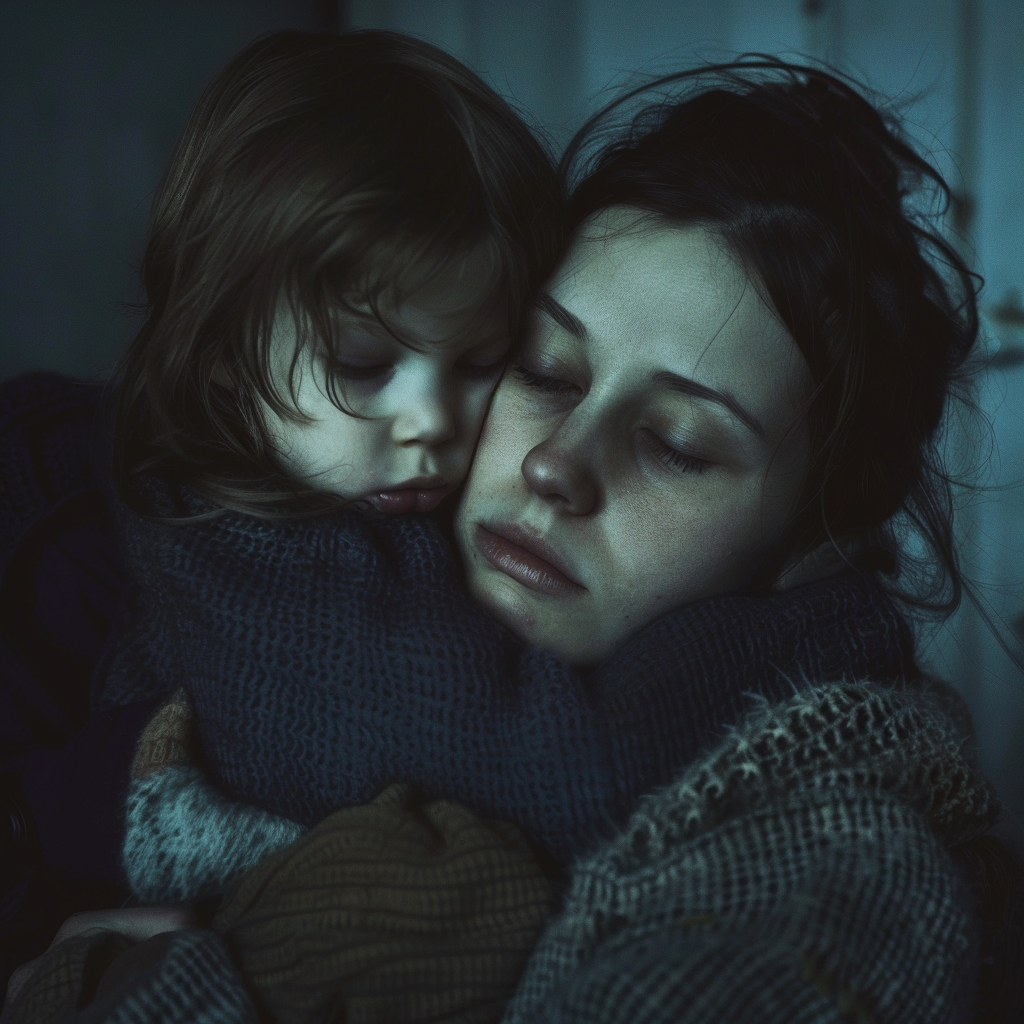 Close-up of a woman hugging her child | Source: No source