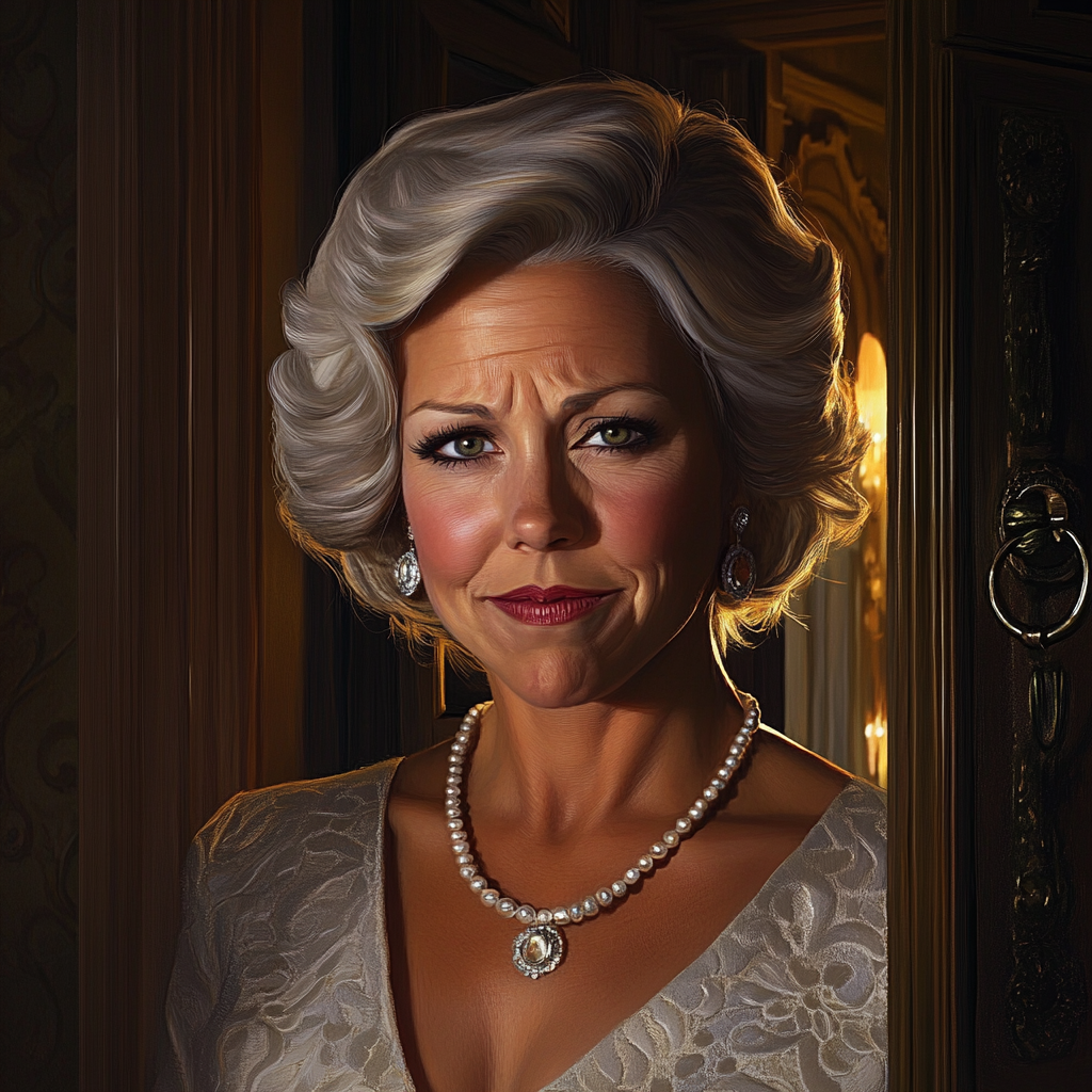 A rich older woman standing at the doorway | Source: no source
