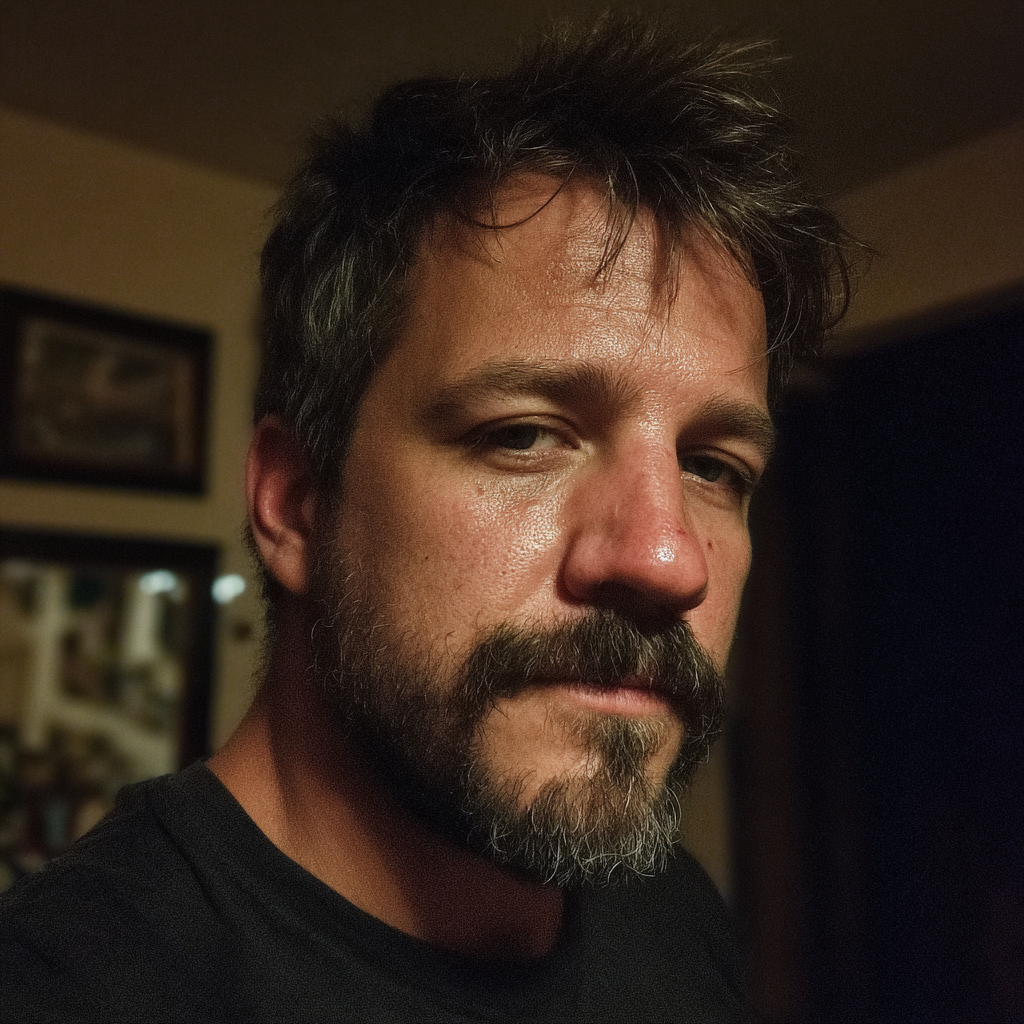 A close-up of a man standing in a living room | Source: no source