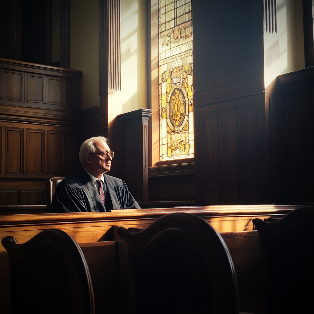 A judge in a courtroom | Source: no source