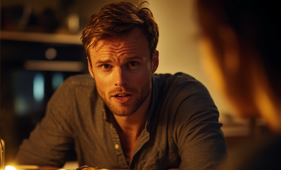 A man talking over dinner | Source: no source