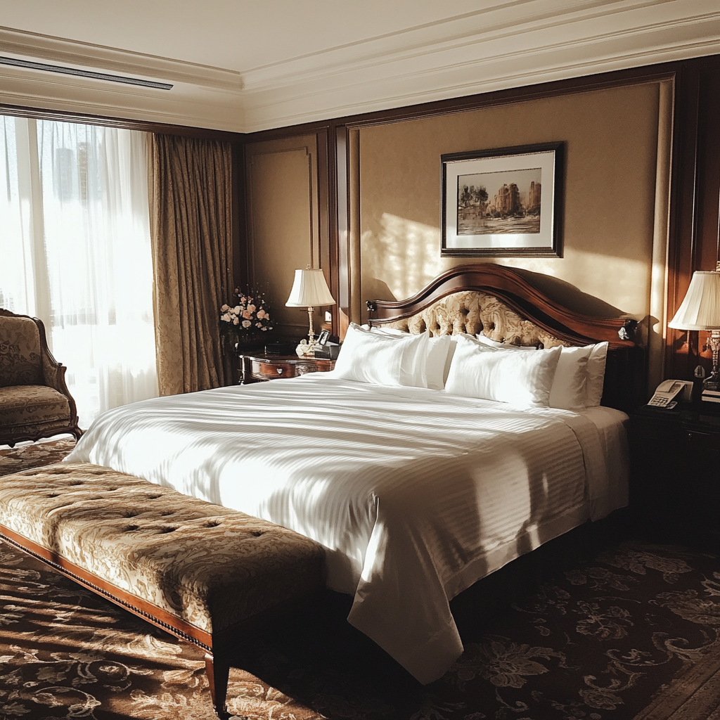 The interior of a hotel room | Source: No source