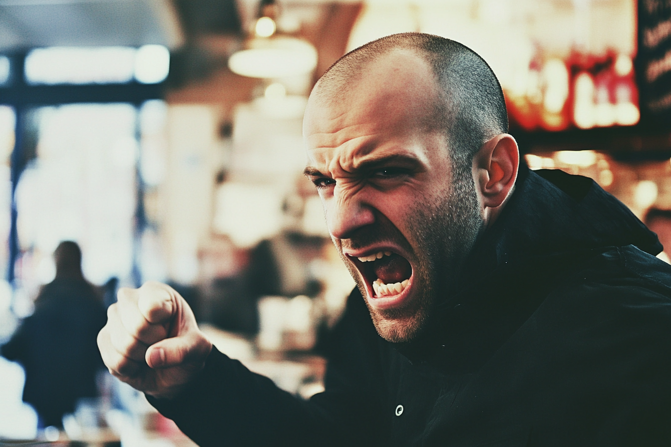 A furious man shaking his fist | Source: No source