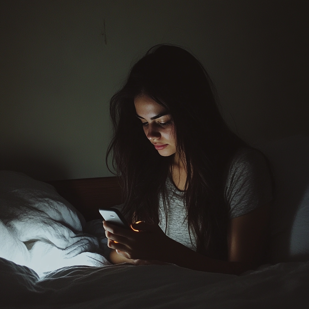 A woman using her phone | Source: No source