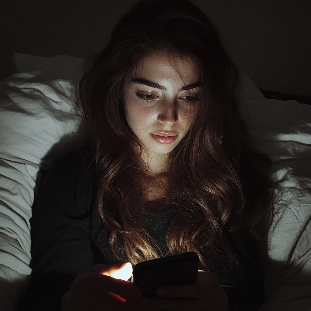 A woman using her phone | Source: No source