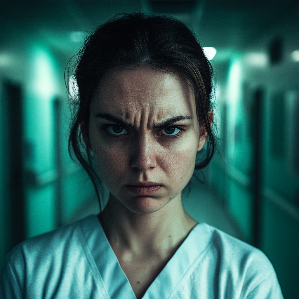 An angry woman in a hospital | Source: No source