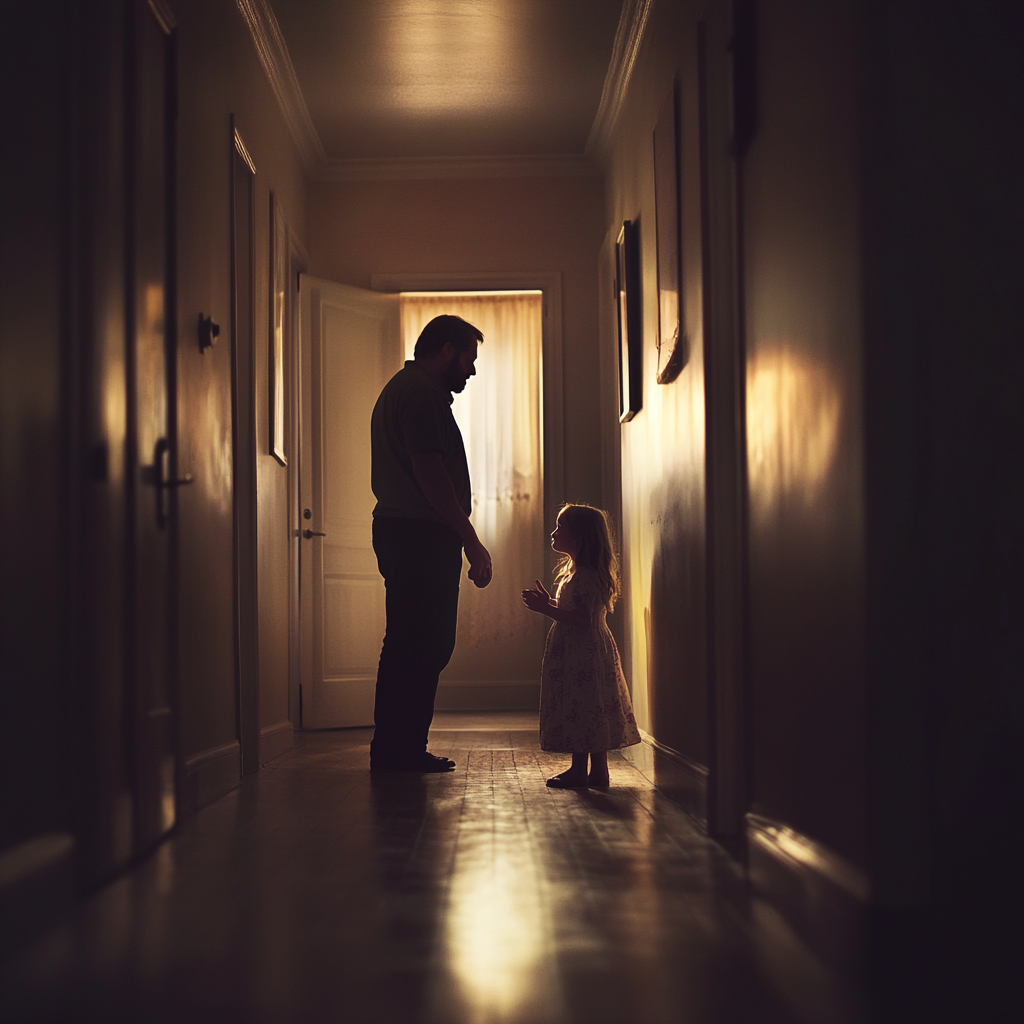 A man talking to his scared daughter | Source: No source