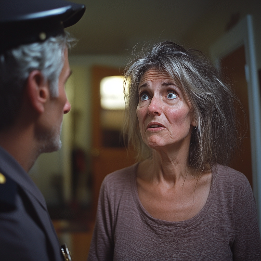 An upset woman talking to a cop | Source: No source