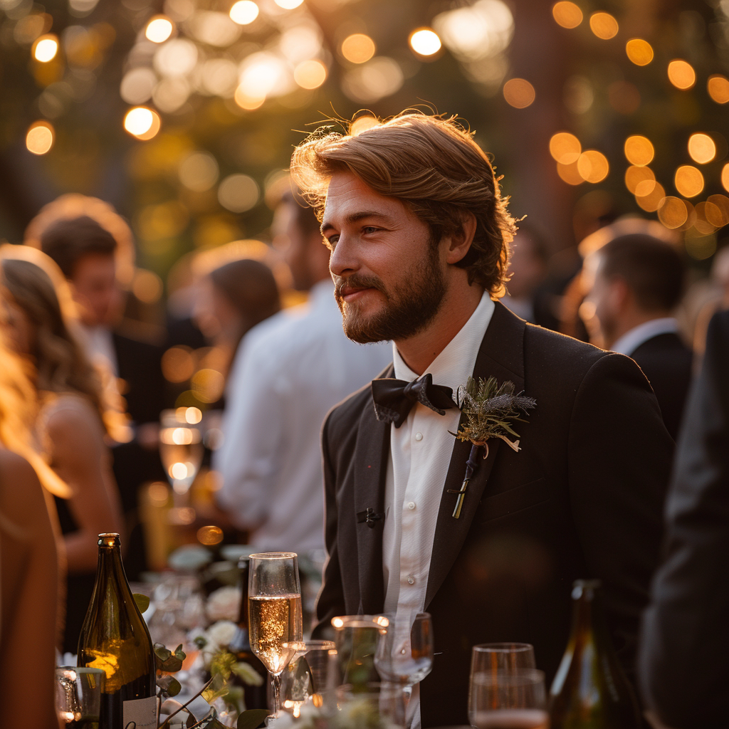 The groom coming to talk to the guests | Source: no source