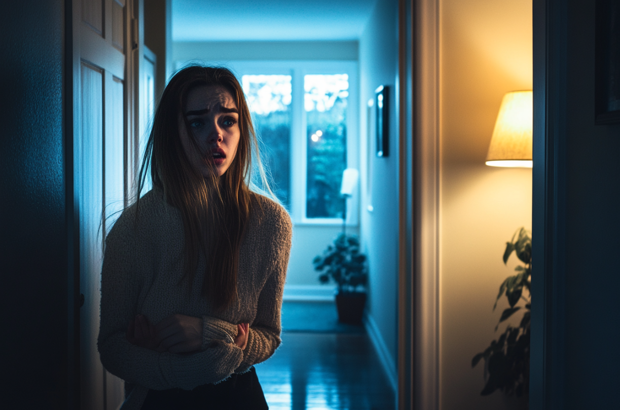 A woman standing in a doorway | Source: no source