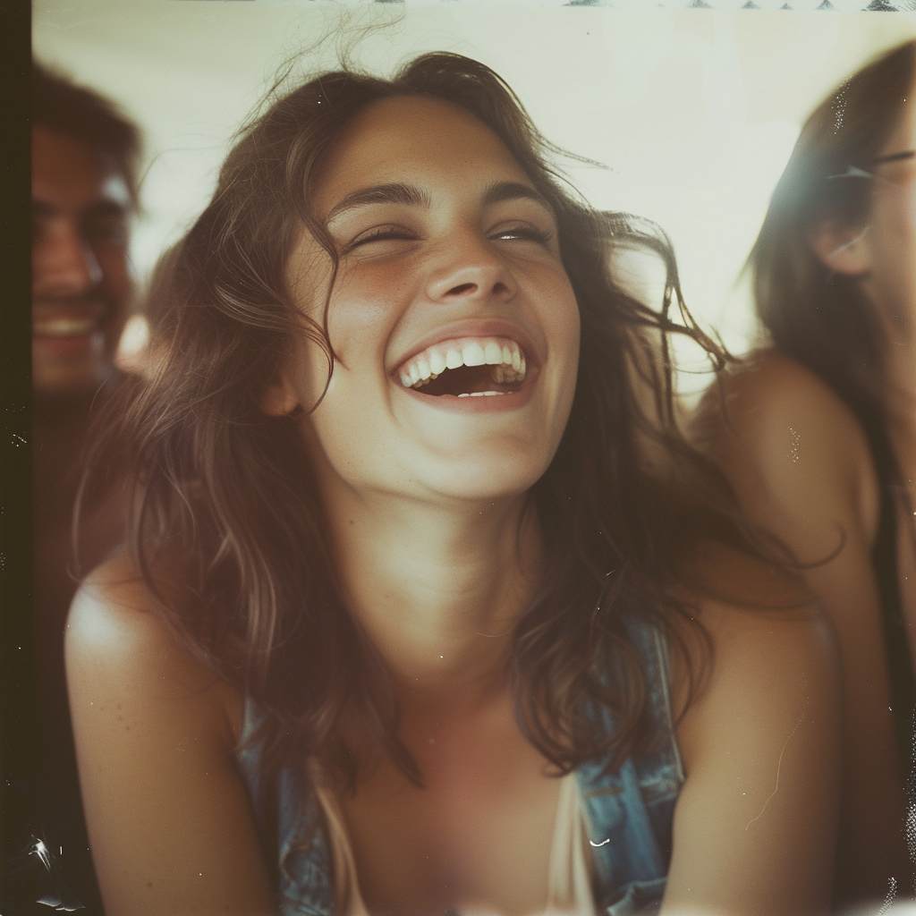 A woman laughing | Source: no source
