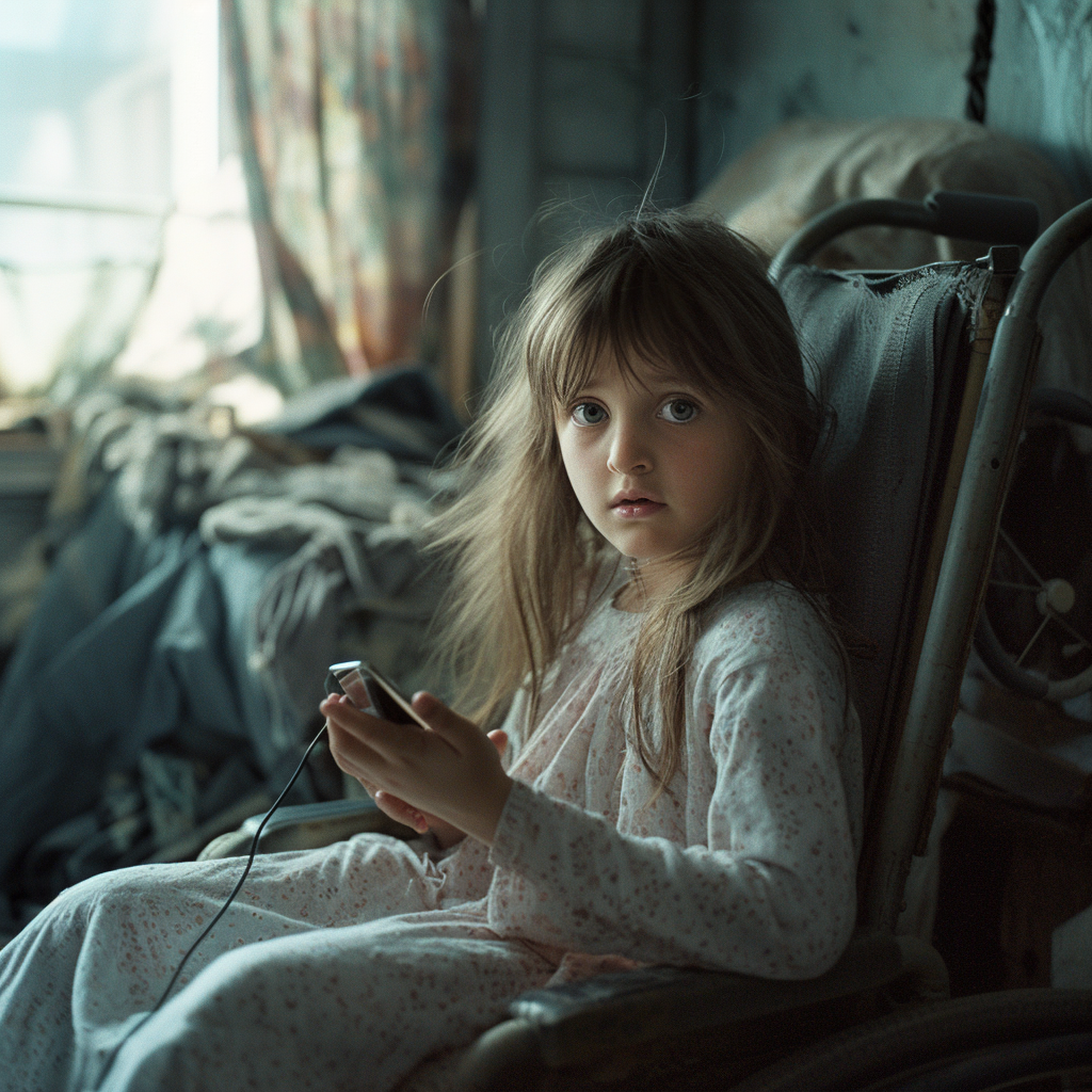 A little girl on a call | Source: no source
