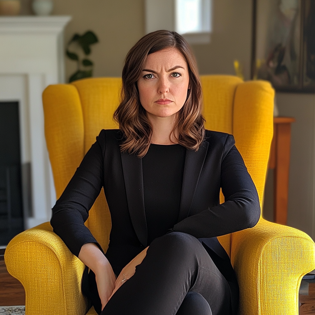 A woman sitting in an armchair | Source: No source