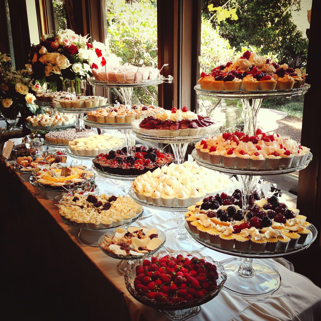 A dessert buffet at a wedding | Source: No source