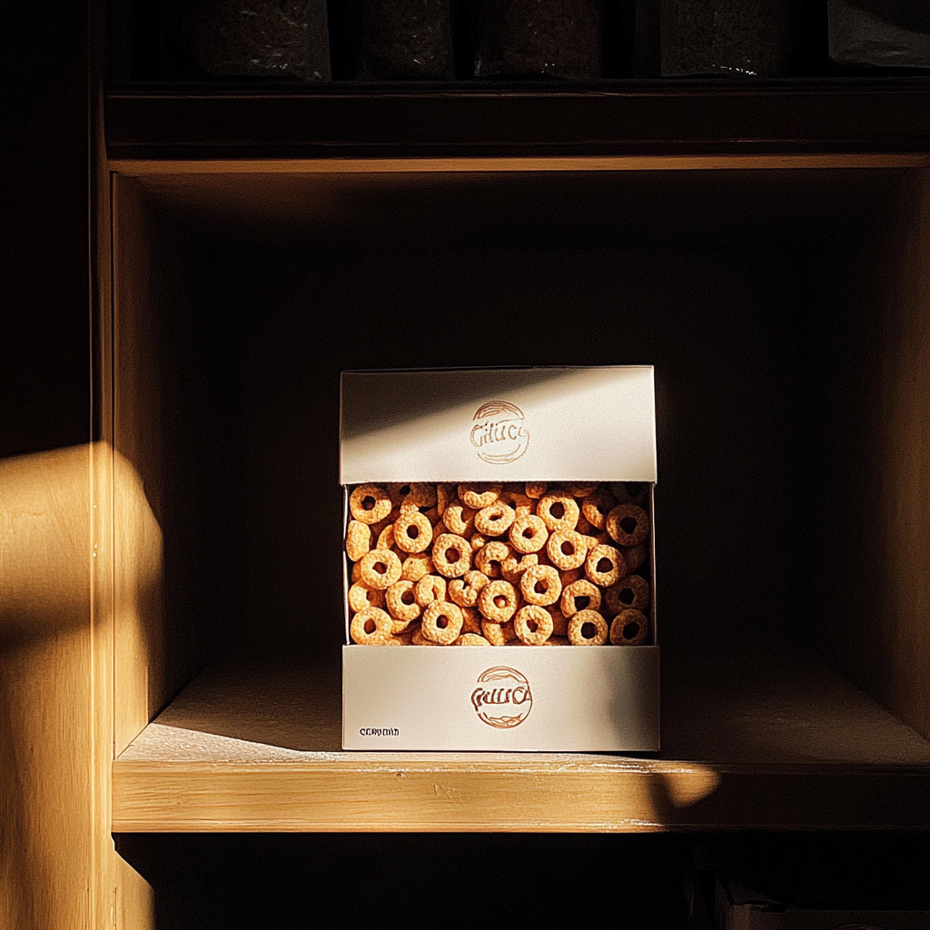 A box of cereal on a shelf | Source: No source