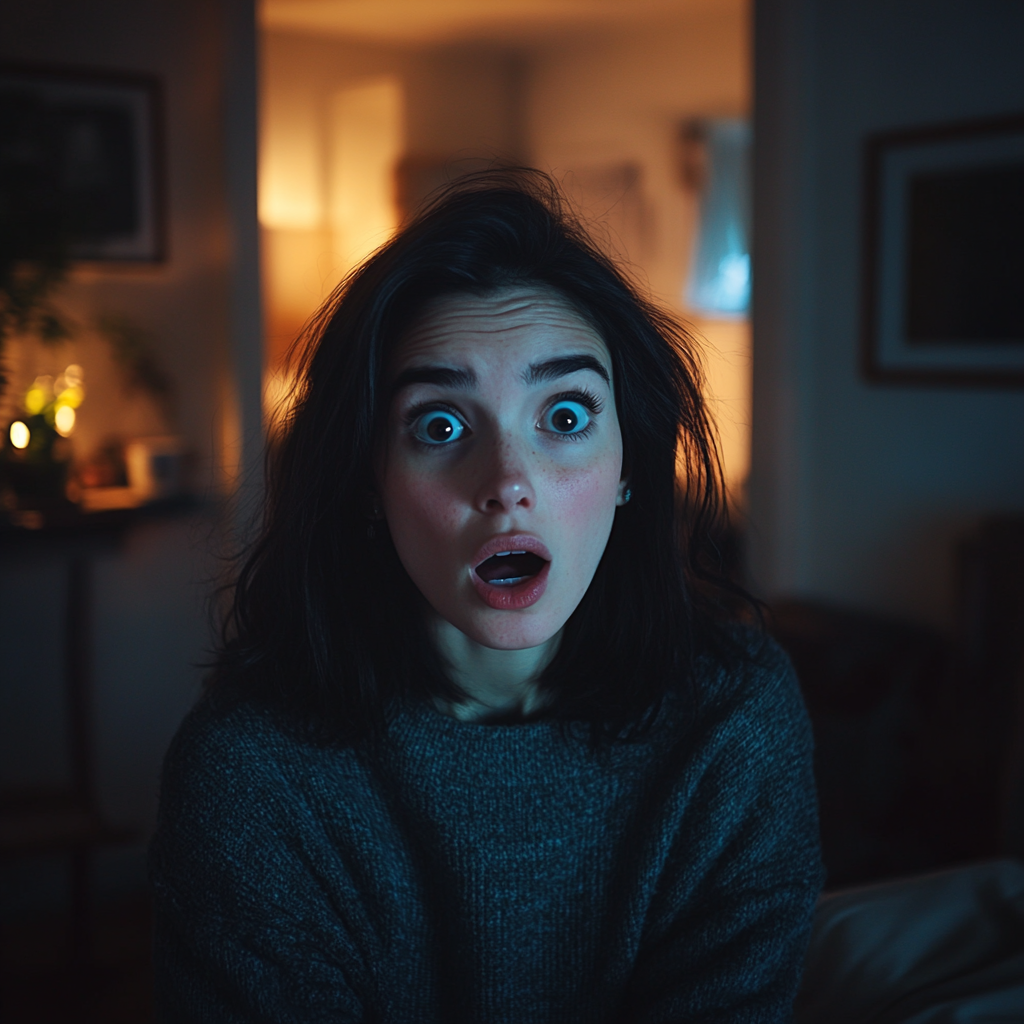 A shocked woman in her room | Source: no source