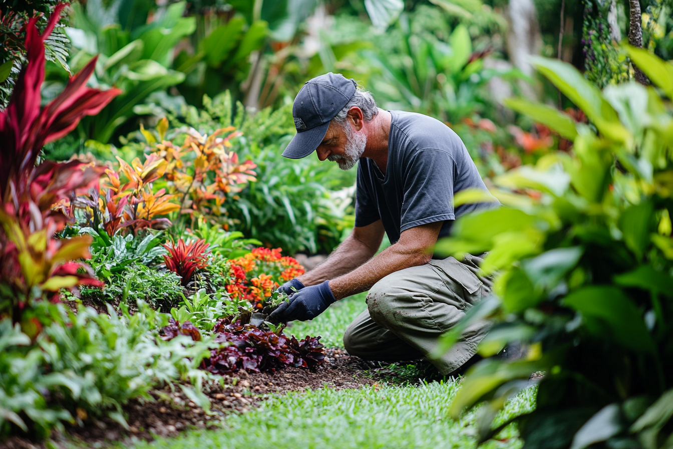 A man working in a garden | Source: No source