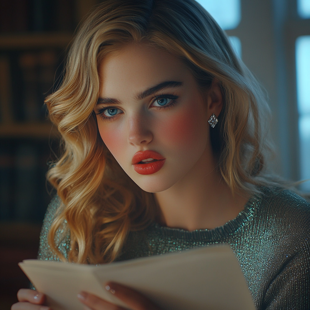 A woman holding a document | Source: no source