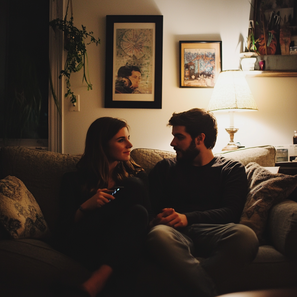 A couple sitting on a couch | Source: no source