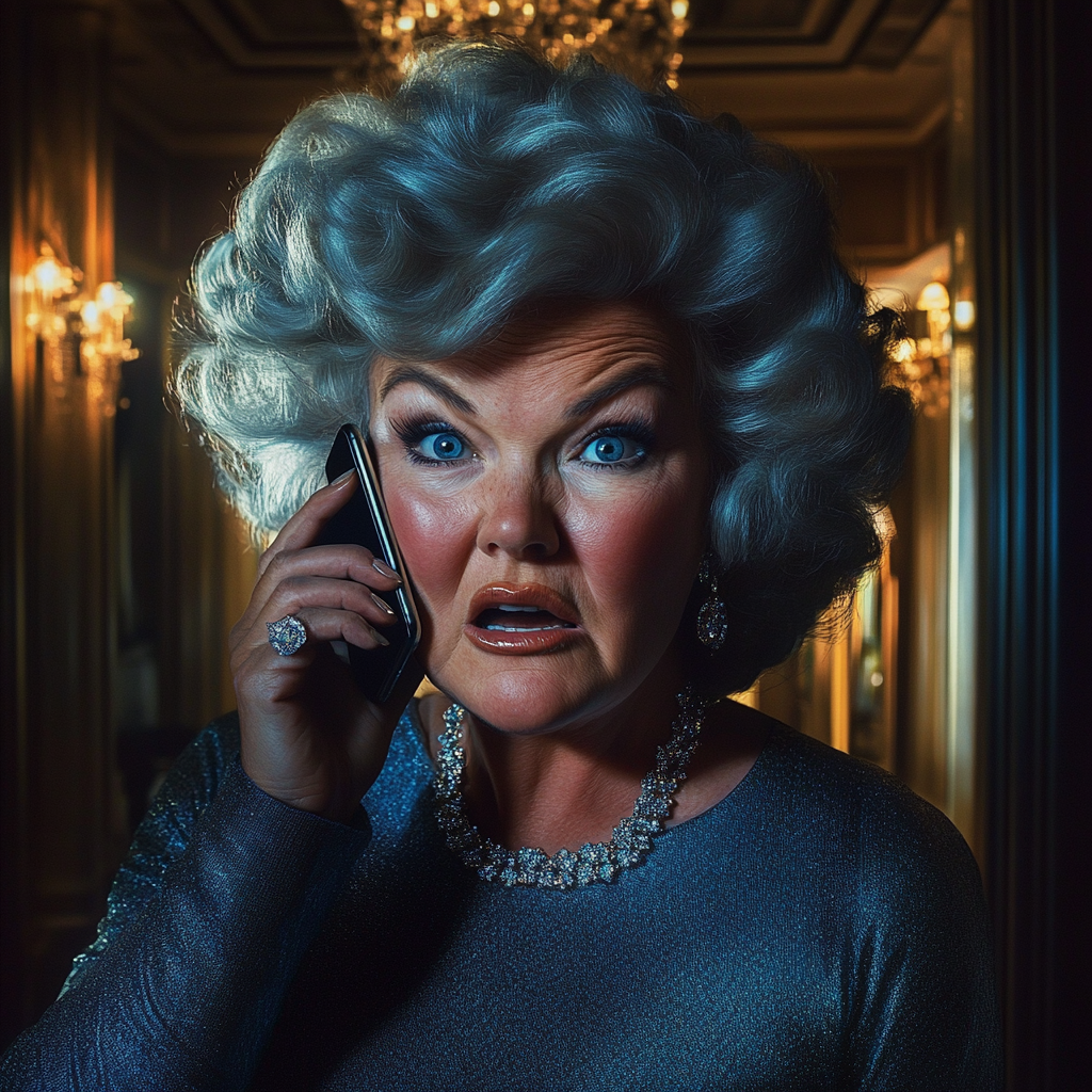 A startled woman talking on the phone | Source: no source