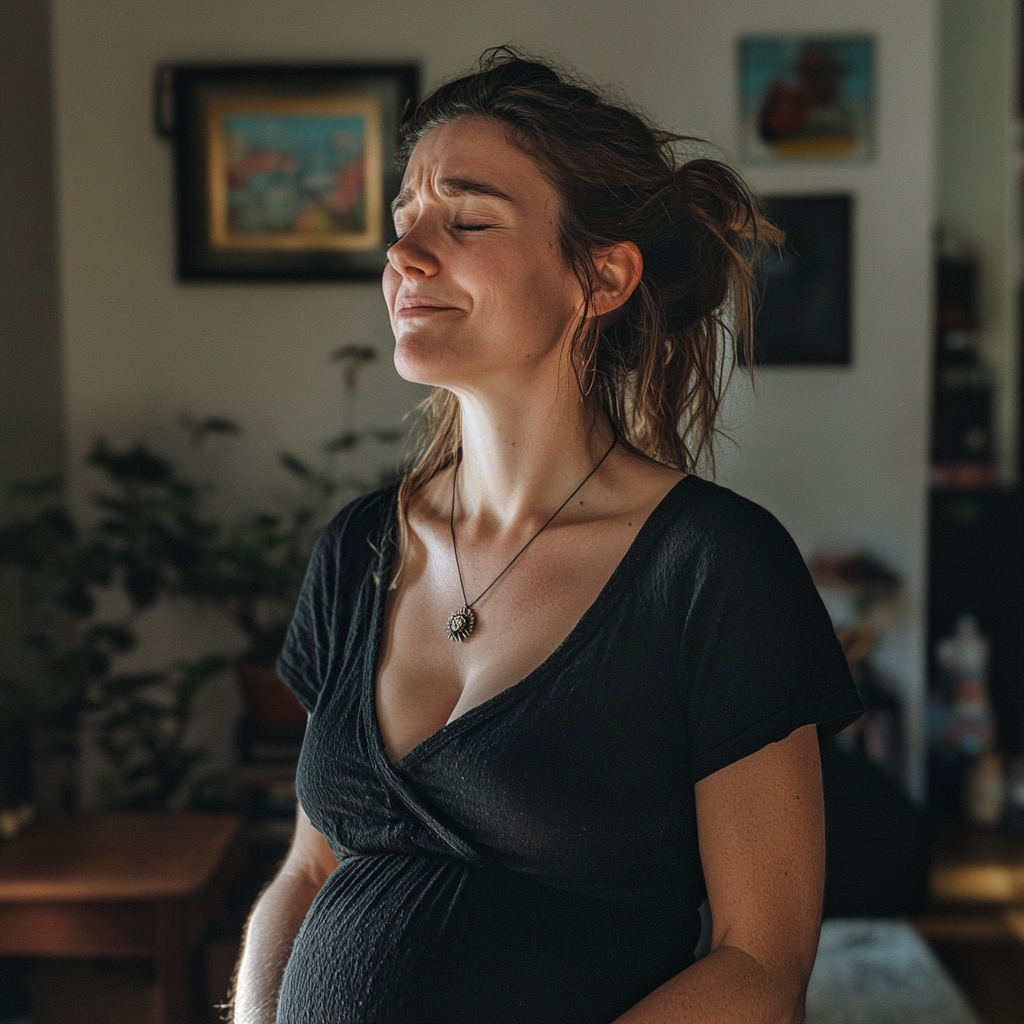 An upset woman standing in a living room | Source: No source