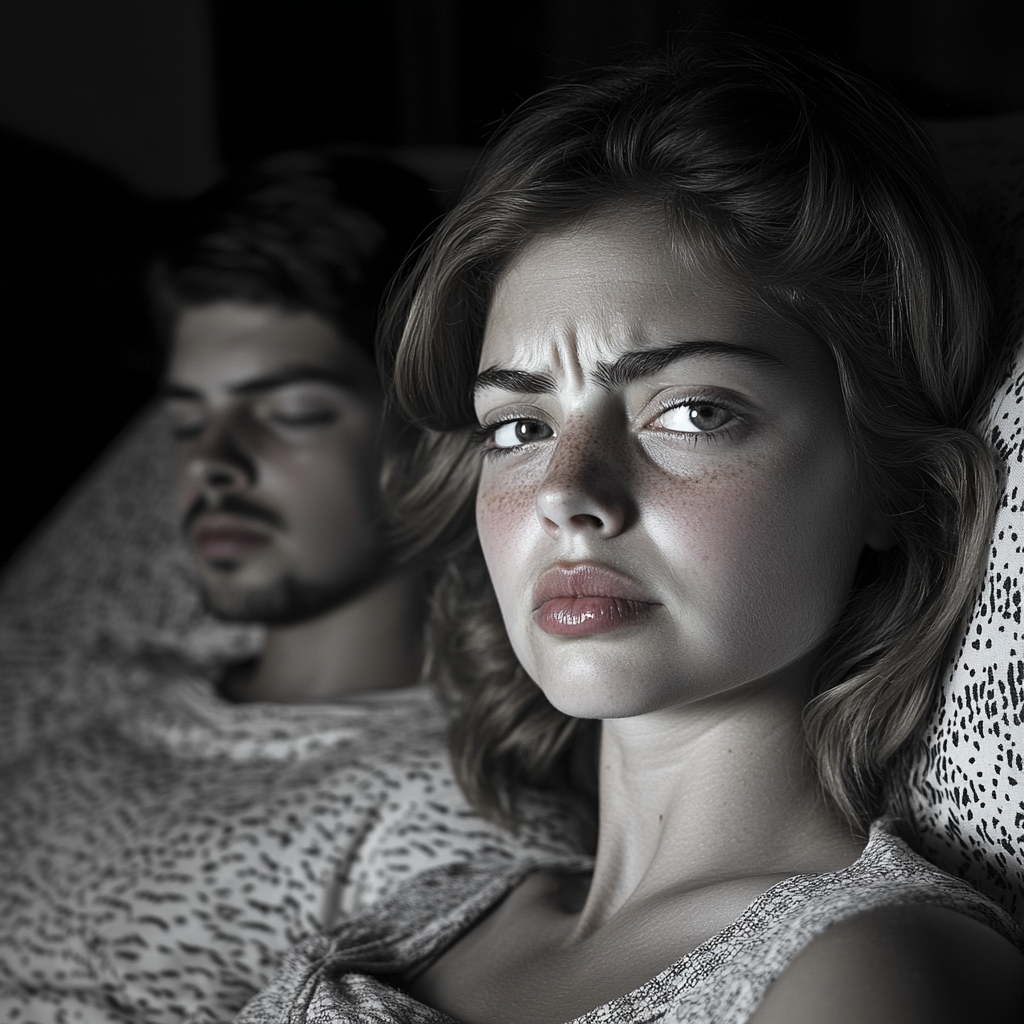 An angry woman lying awake | Source: no source