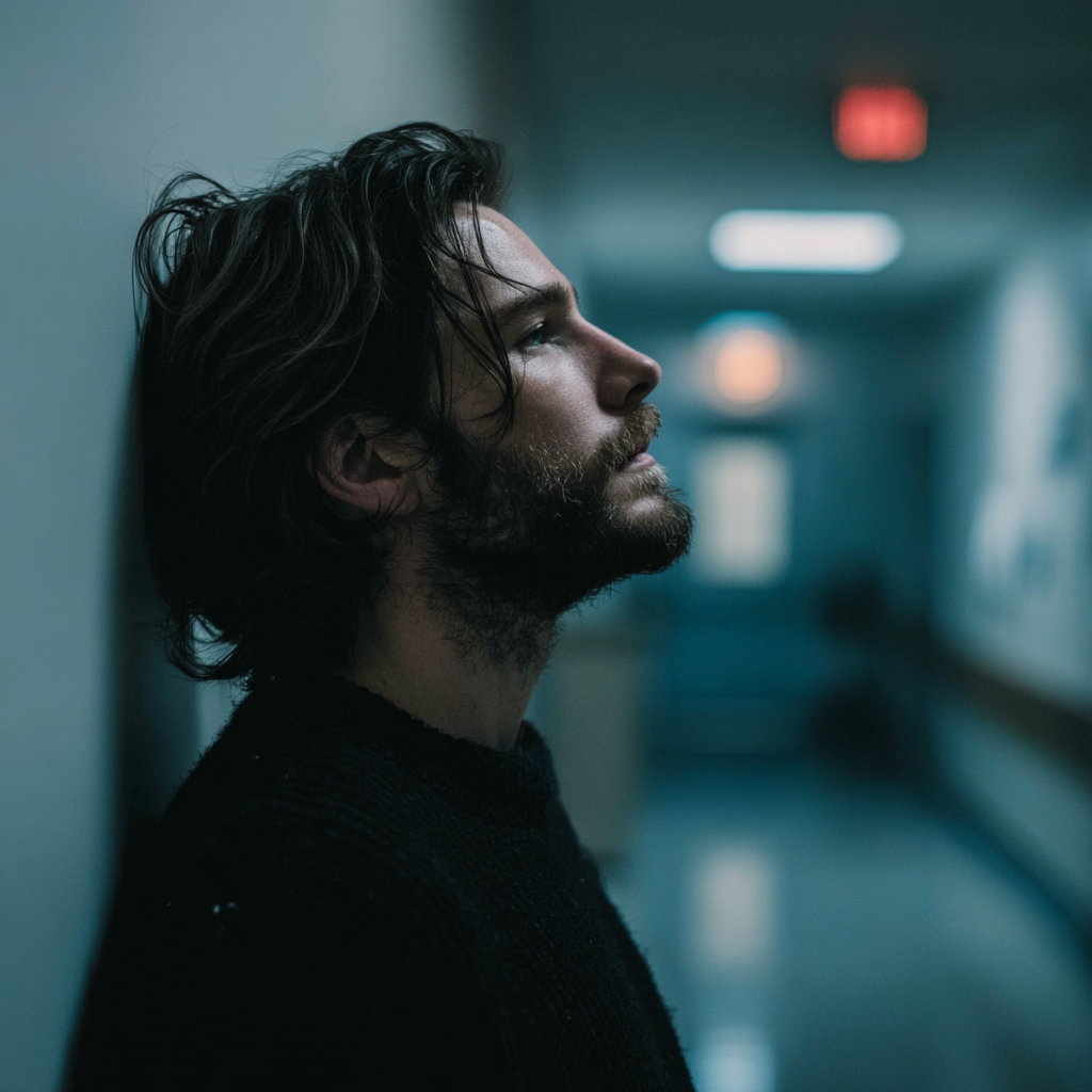 A man leaning against a wall | Source: no source