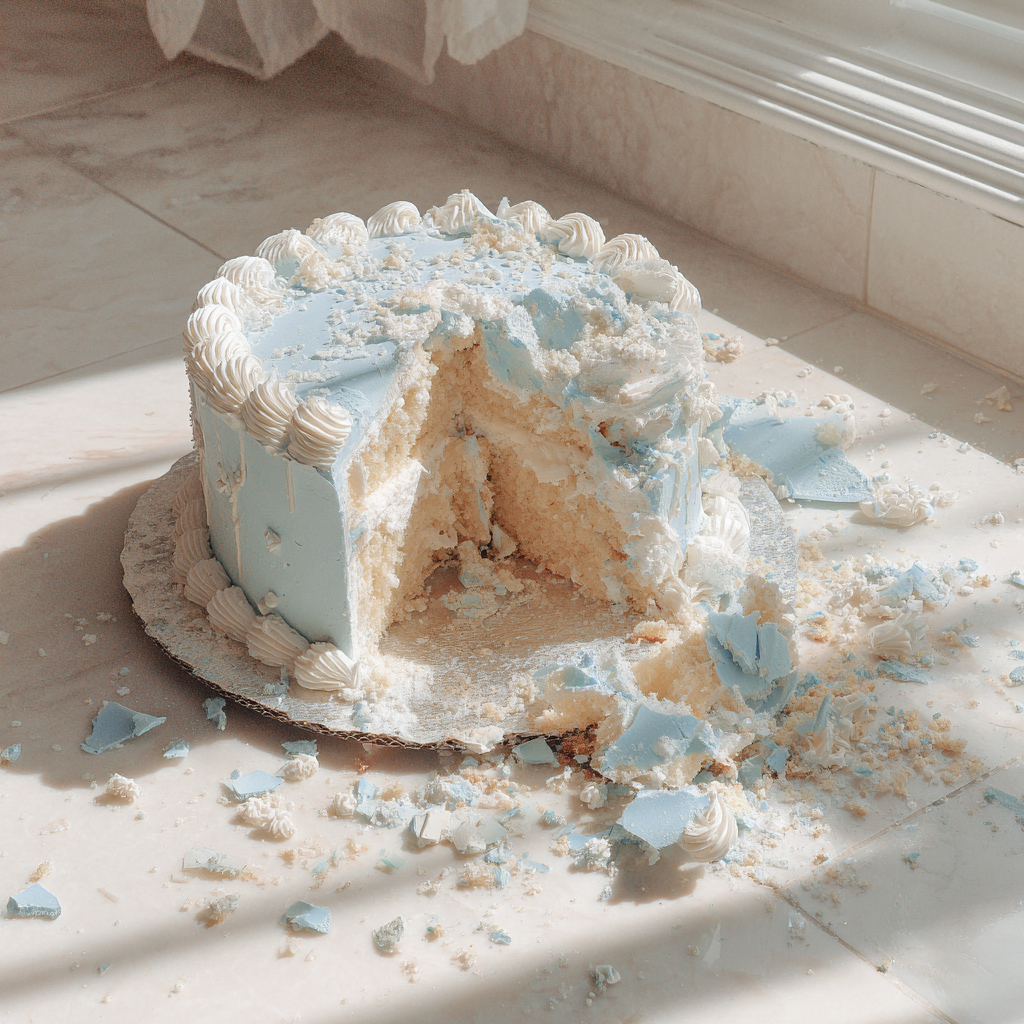 A smashed cake on the floor | Source: No source