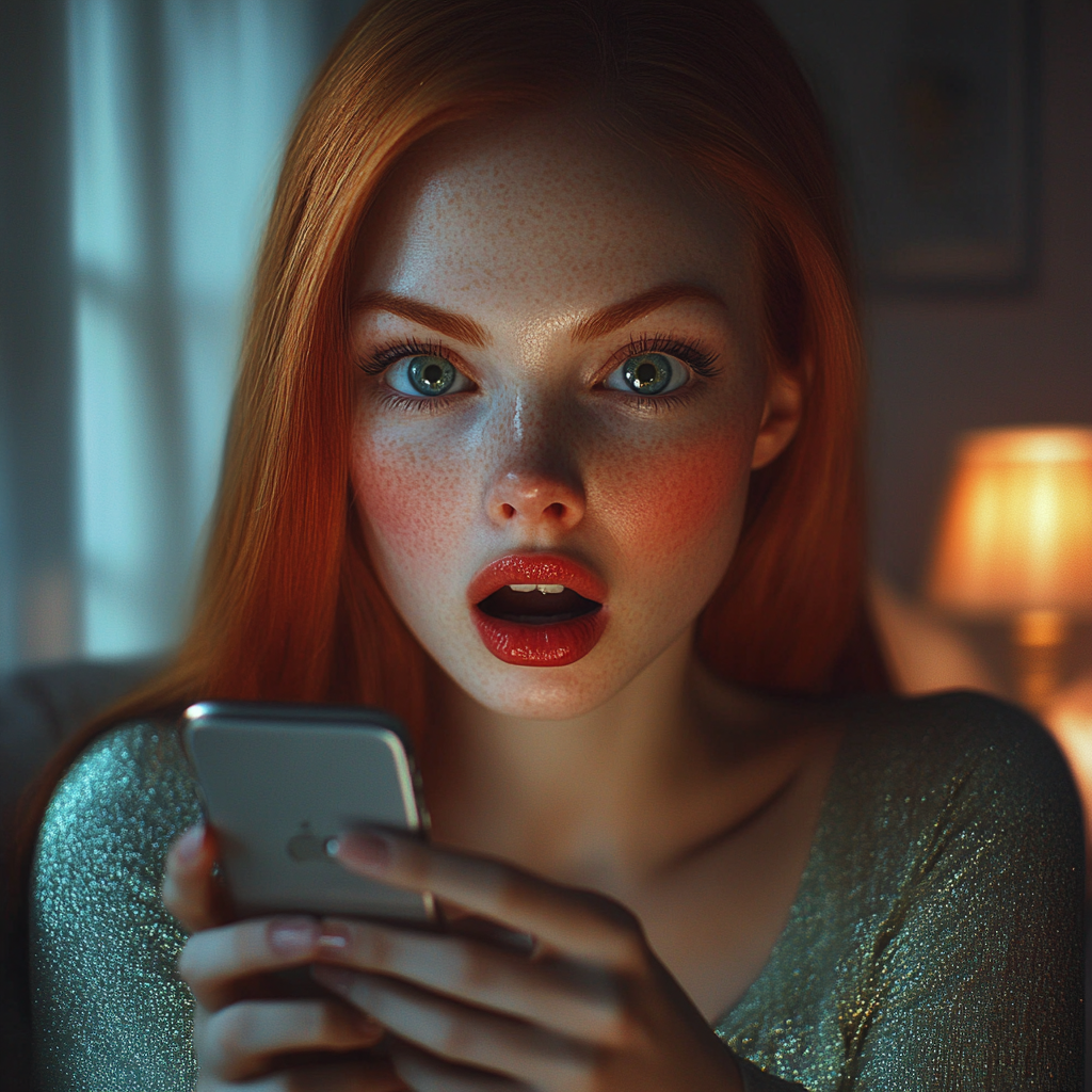 A stunned woman holding a phone | Source: No source