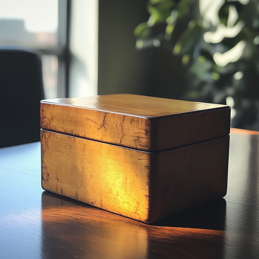 A box on a table | Source: No source