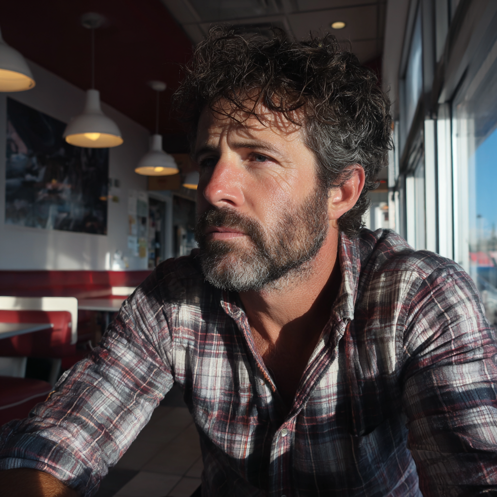 A pensive man sitting in a diner | Source: No source