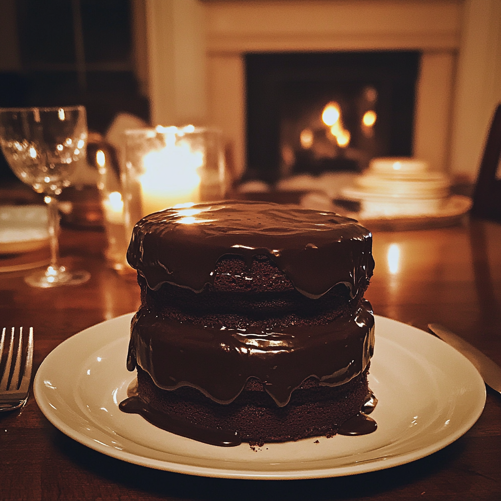 A chocolate cake on a dining table | Source: No source
