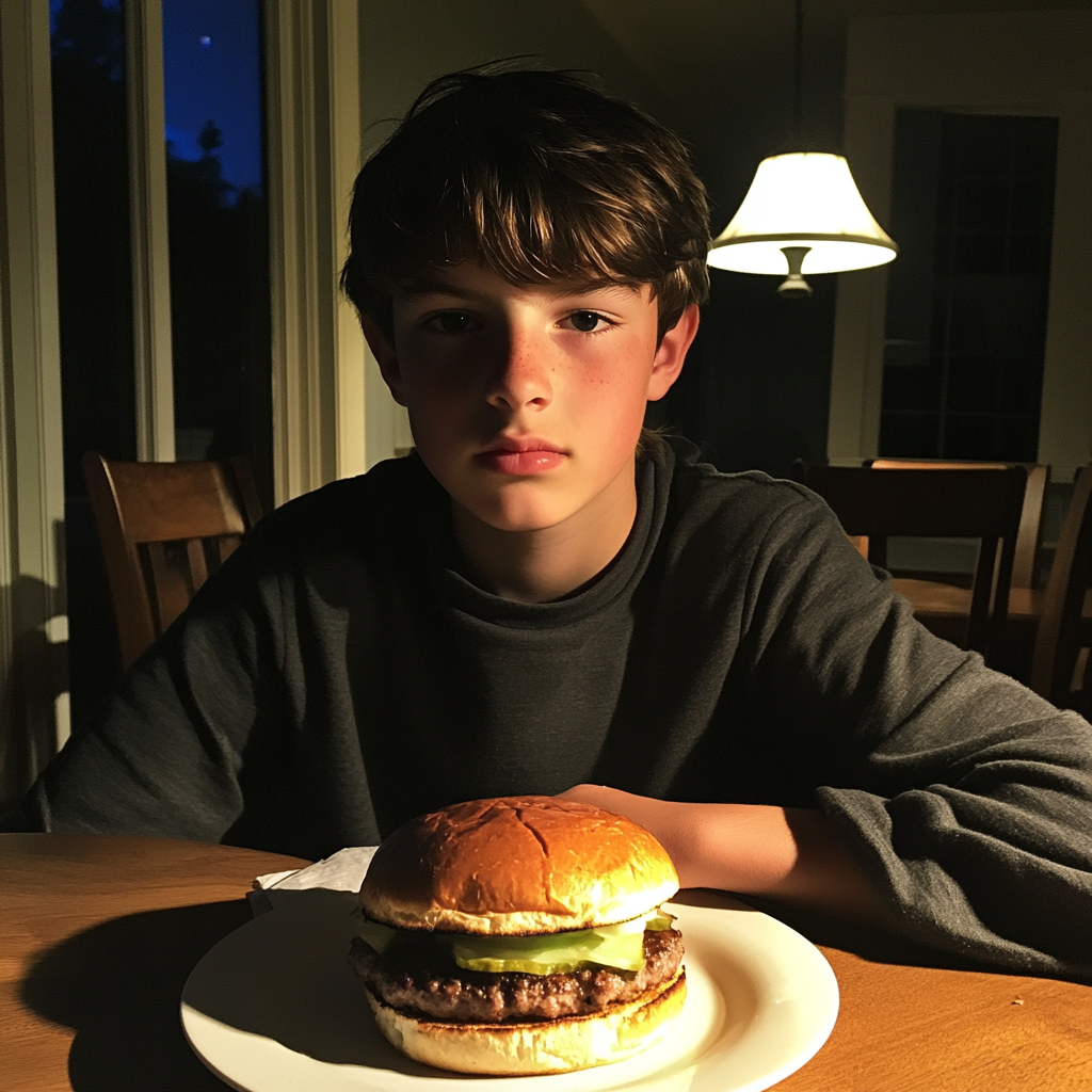 A teenage boy sitting at a dining table | Source: no source