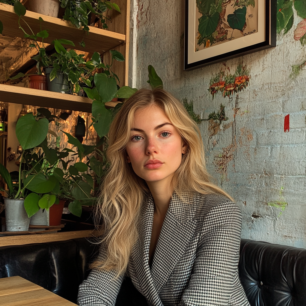 A woman sitting in a coffee shop | Source: No source