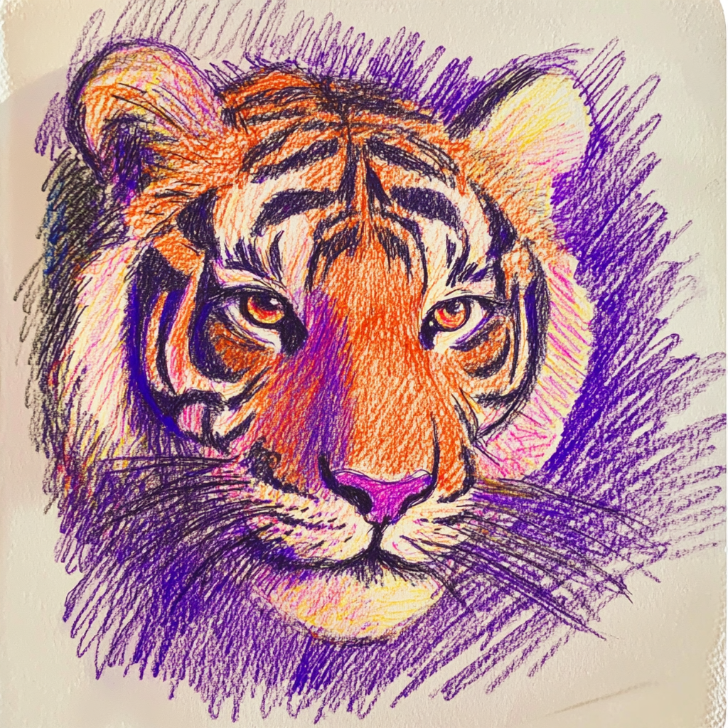 A child's drawing of a tiger | Source: no source
